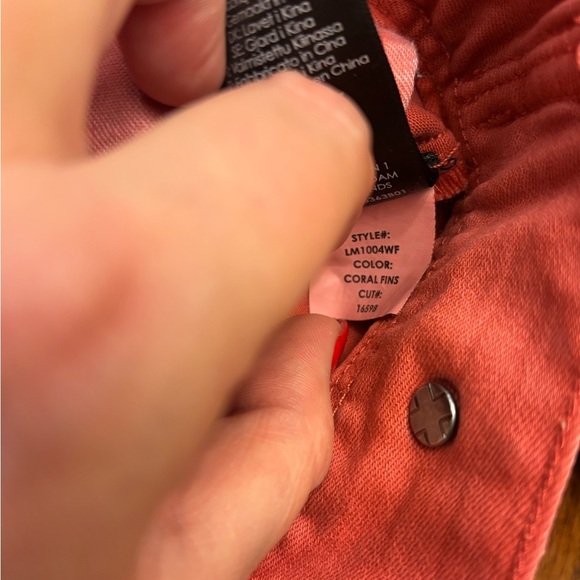 Liverpool Los Angeles Classic Jean Jacket Coral Fins Pink Orange Stretch Denim - Picture 6 of 8